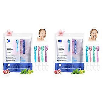5-in-1 tandenborstel en flosdraad, 52 mini-tandenborsteltjes met tandpasta, handige 5-in-1 mini-wegwerptandenborstel
