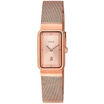 Tous klockor kvadratiska mesh klocka för Kvinnor Analog Kvarts med rostfritt stål armband 800350885