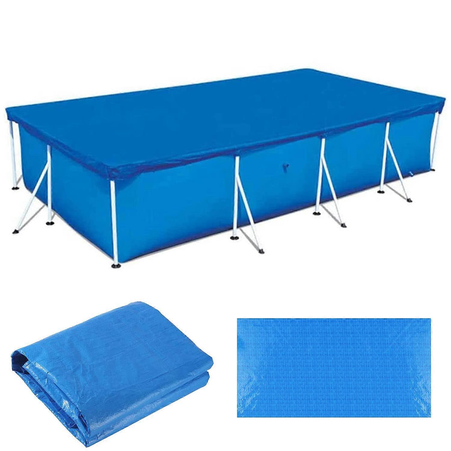 14ft Rectangular Above Ground Pool Cover PE Dustproof Protection Easy Installation for 14x7 Frame Pool