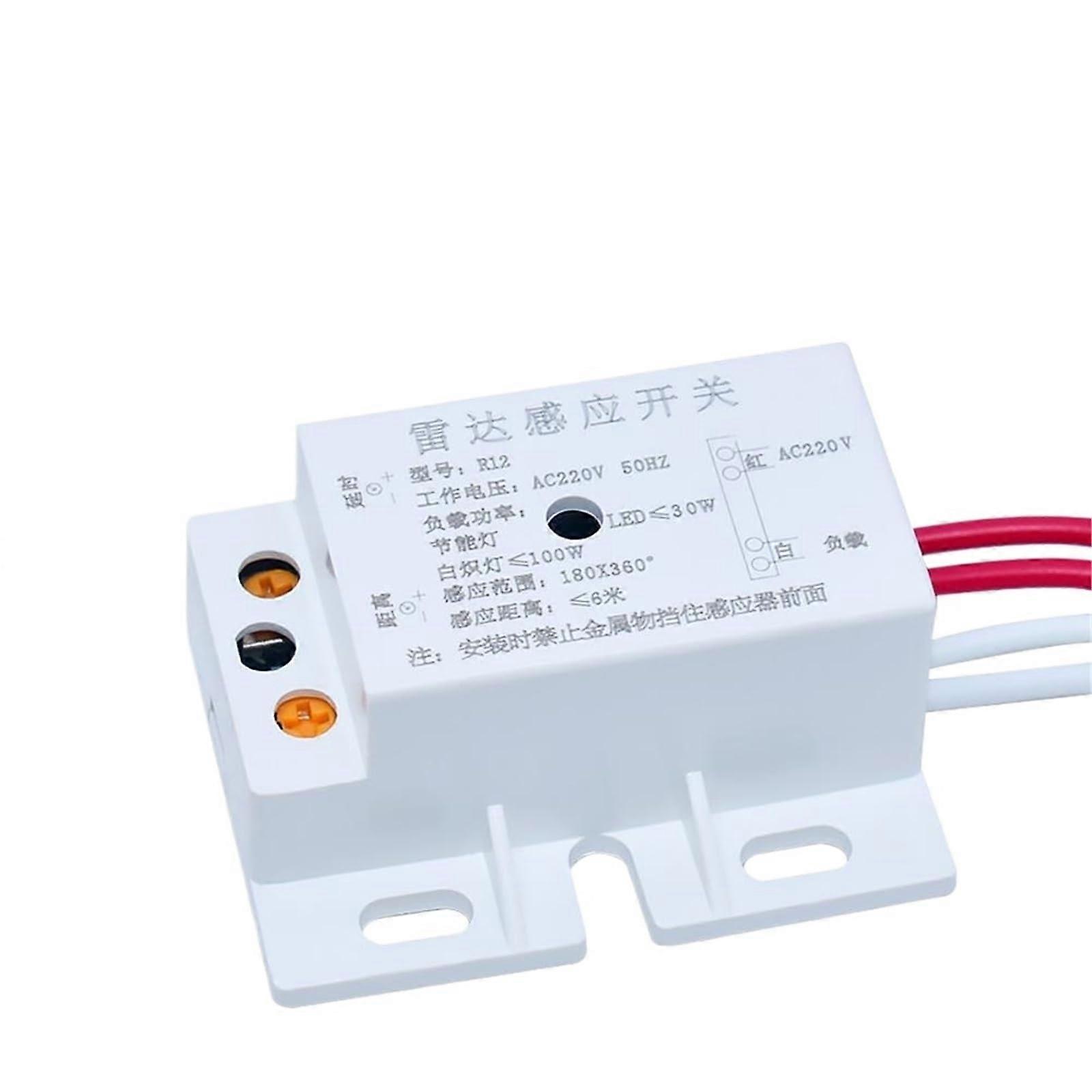 220V AC PIR Microwave Radar Motion Sensor Switch Module with Adjustable Range for Smart Home Energy Saving