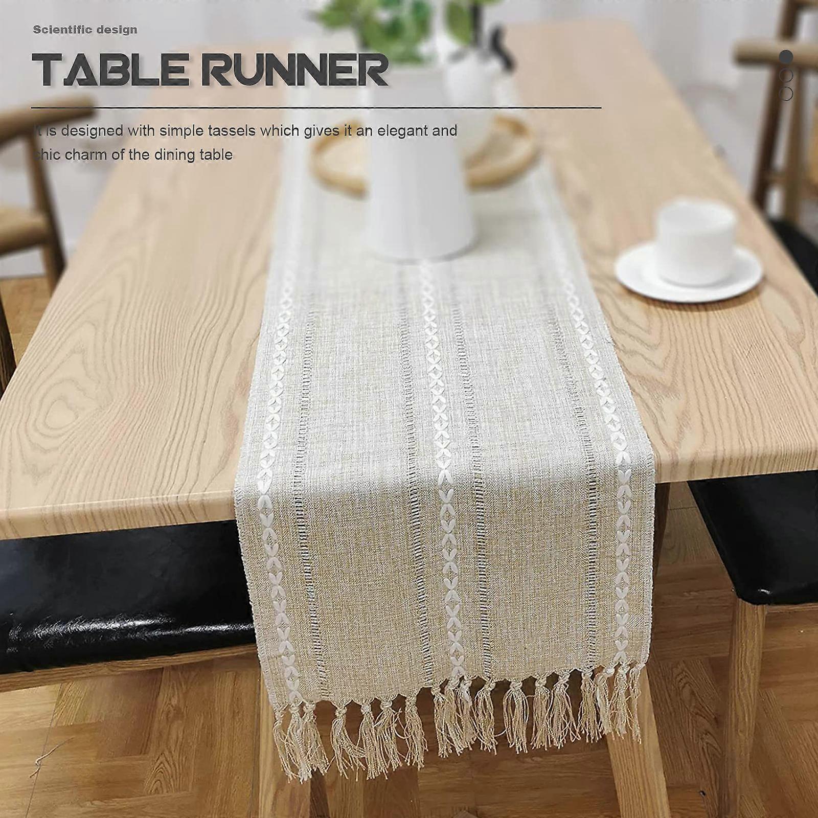 Table Runner Tassel for Decor 2Pcs Coffee Retro Decorative Tablecloth