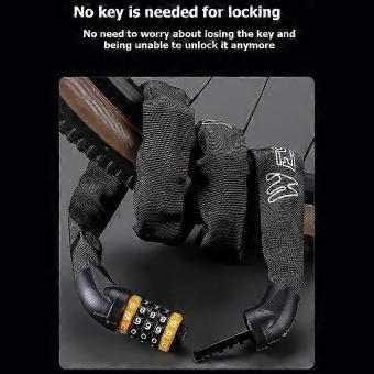 WEST BIKING Bicycle Lock 65CM Multi-Length Bike Chain Lock Motorcycle Ebike Cycing 5-Digit Password Anti-Theft Safety Lock