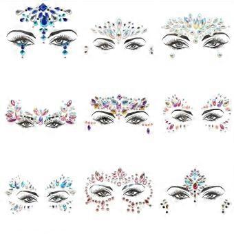 1/2pcs Viso Gemme Adesivo Viso Glitter Gioiello Tatuaggio Festival Rave Body Make Up Party