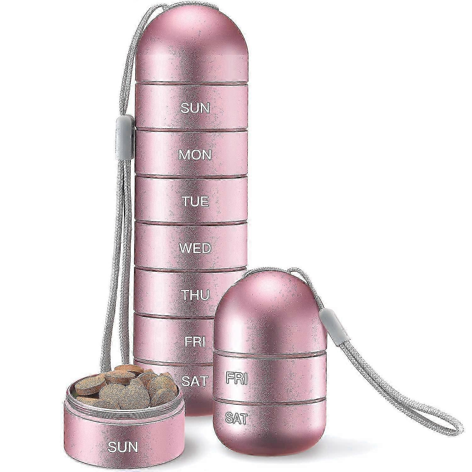 Stackable 7-Day Aluminum Pill Case