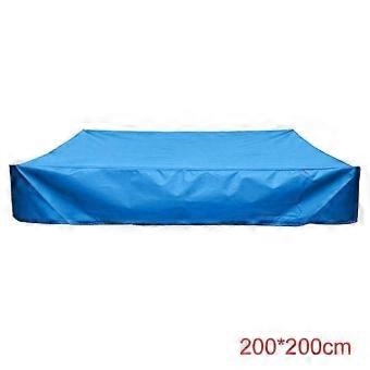 Square Dustproof Sandbox Cover, Waterproof Sandpit Pool Protection Cover, 200cm x 200cm, Blue-spai