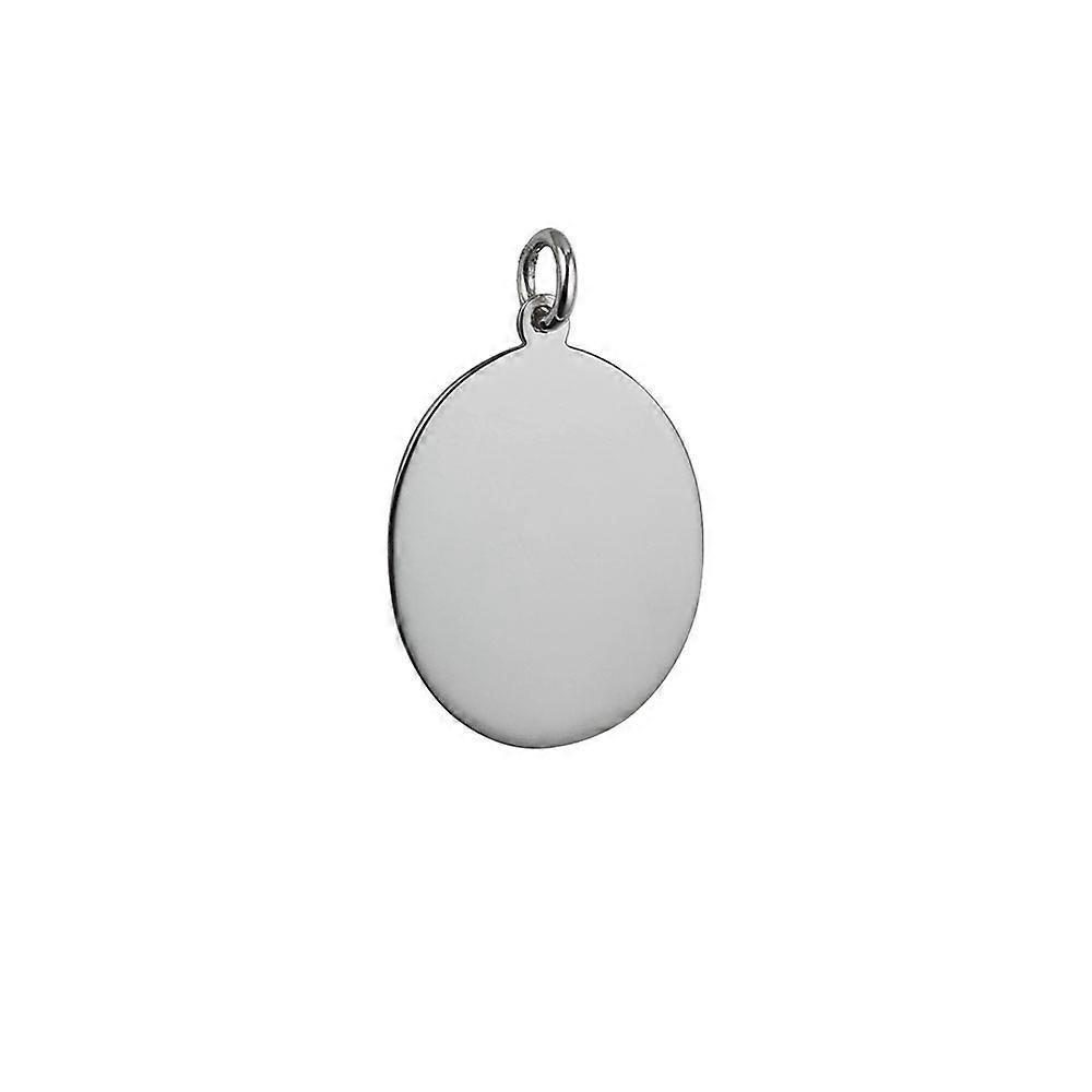 Silver 27x21mm plain oval Disc