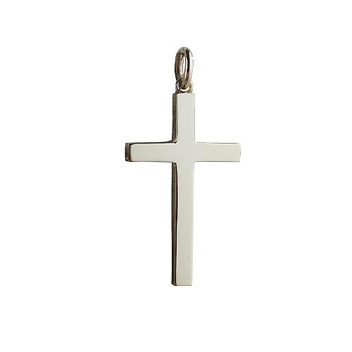 9ct Gold 30x18mm plain solid block Cross
