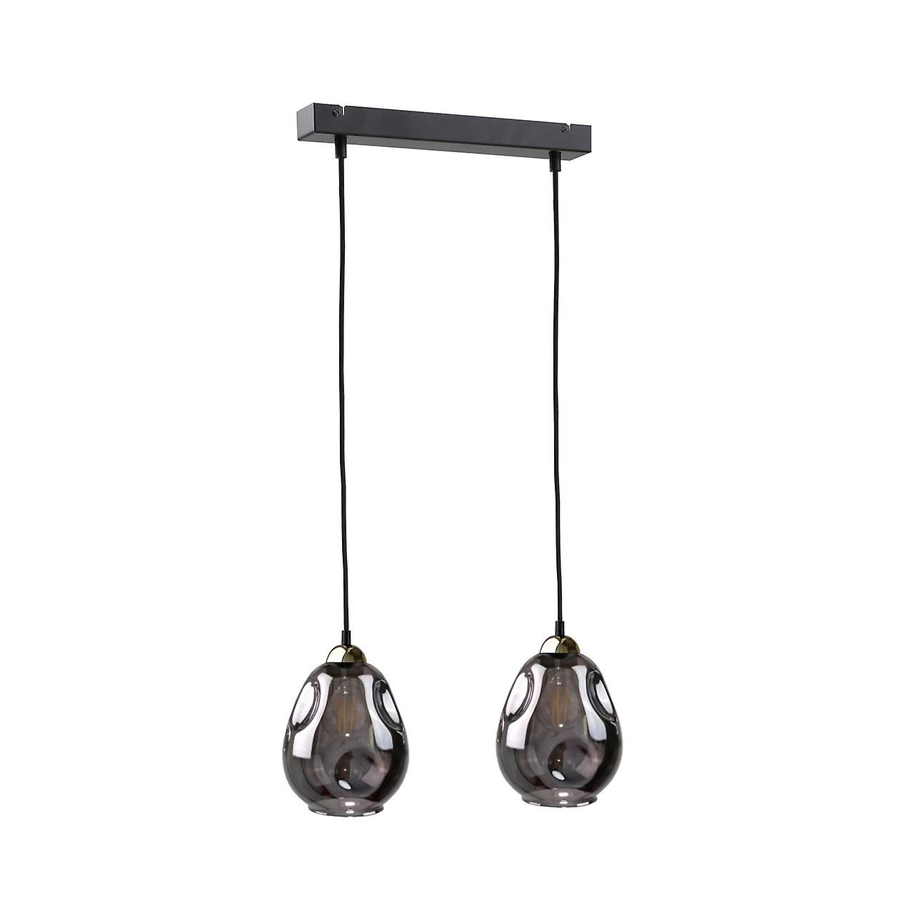 Loki Bar Pendant Ceiling Light Black, 50cm, 2x E27