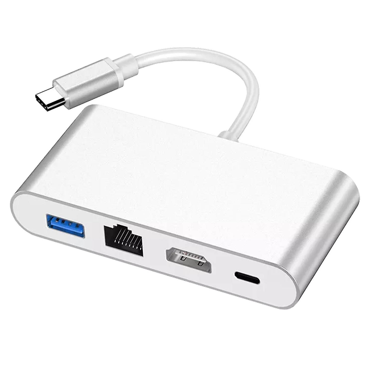 4 In 1 Usb 3.1 Type C Hub For Hdmi 4k Rj45 Gigabit Ethernet Usb 3.0 Hdmi Usb-c Adapter
