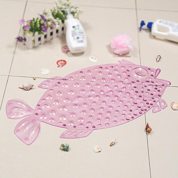 Fish Shape Non-Slip Shower Bathroom Mat(Pink)