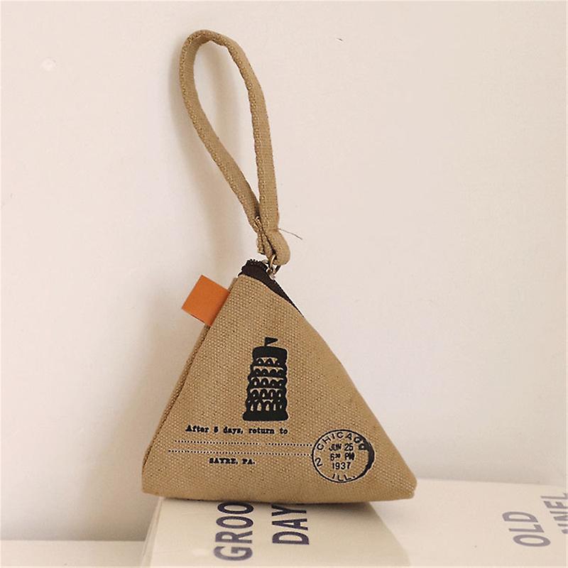 Tower Creativity Retro Zongzi Wallet Female Mini Canvas Coin Purses Key Holders