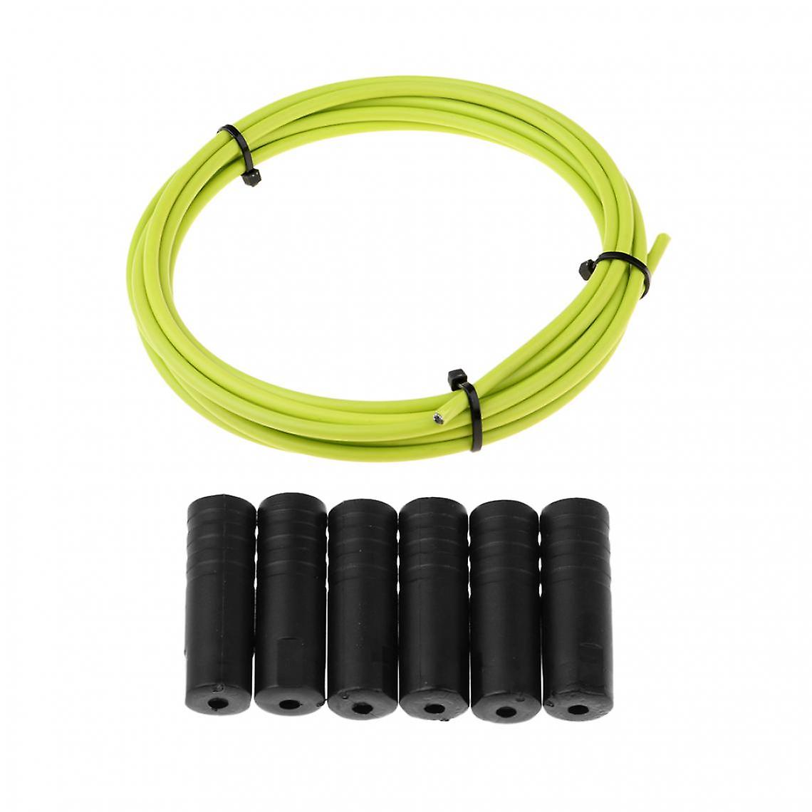 Bicycle Shifter Derailleur Cable Line Housing Tube Pipe And 6pcs End Cap Tube End Cap Blue