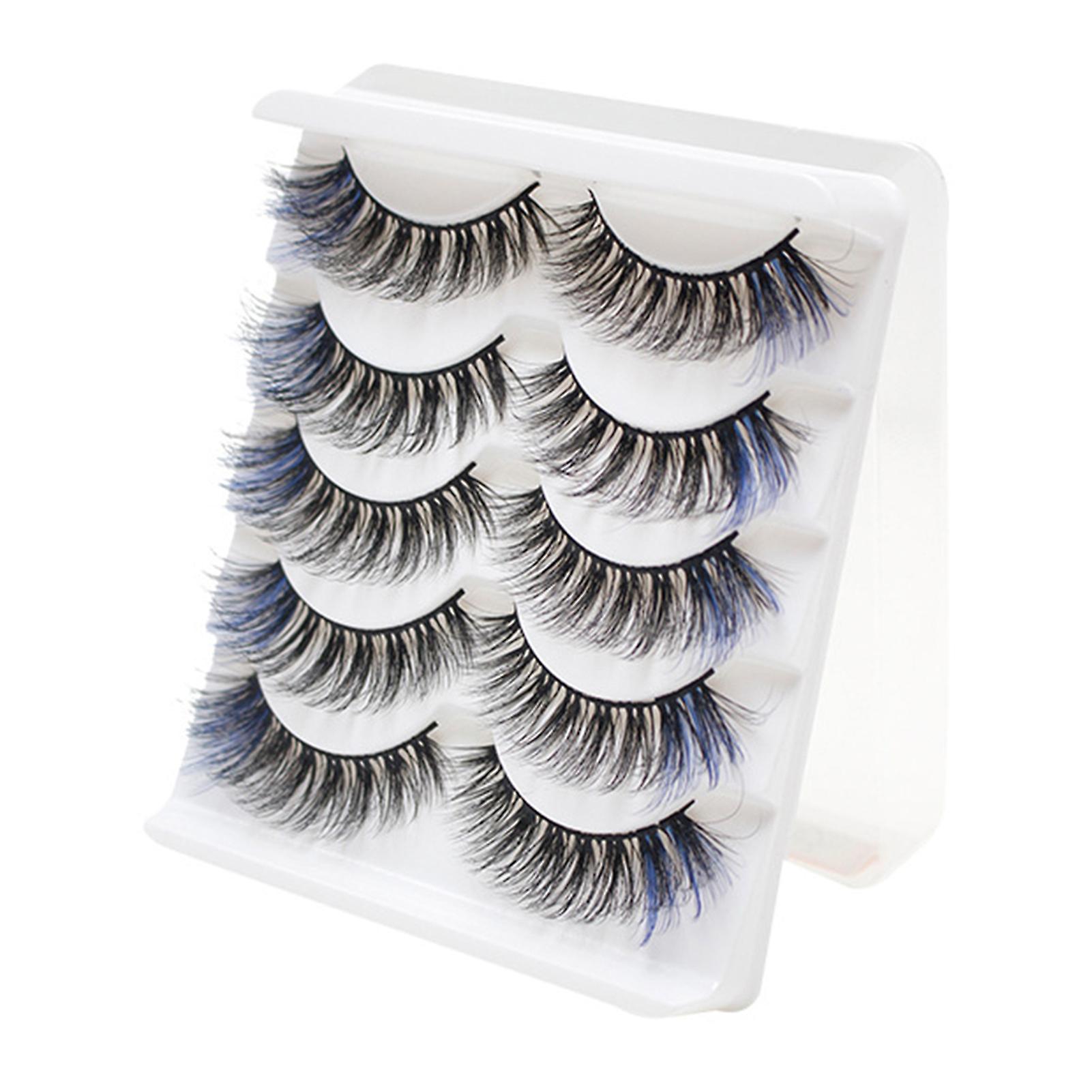 5 Pairs Colorful Curling False Eyelashes Charm Looking Curling Up Eyelashes