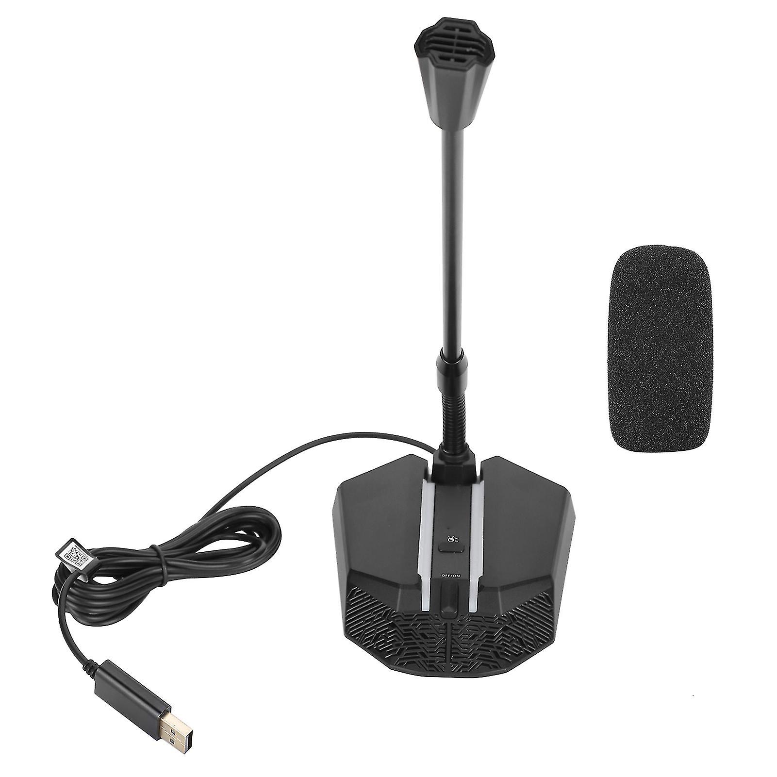 Computer Microphone Adjustable Desktop Rgb Lighting Mic For Conference Office Chatting