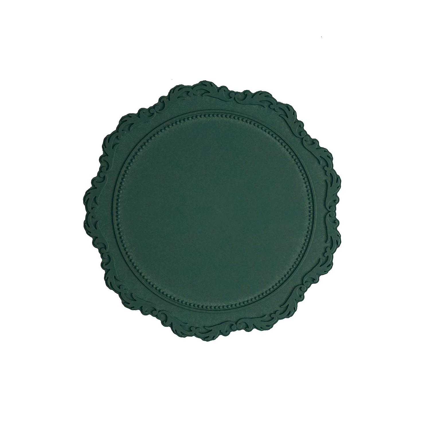 ZHOUBA Vintage Lace Decor Serving Tray Retro Style Beautiful ABS Resin Coffee Tray for Home