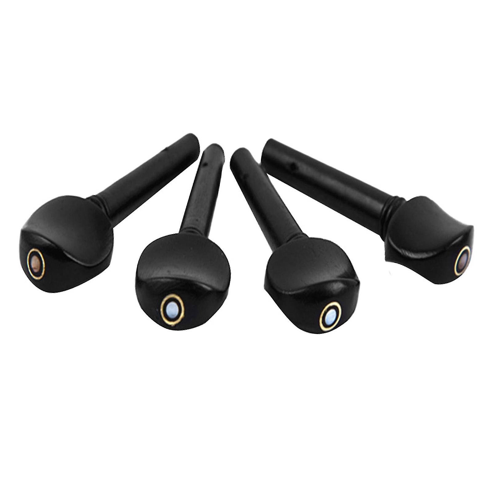 4Pcs Ebony 4/4 Violin String Tunning Pegs Parts Replacement Instrument Accessory