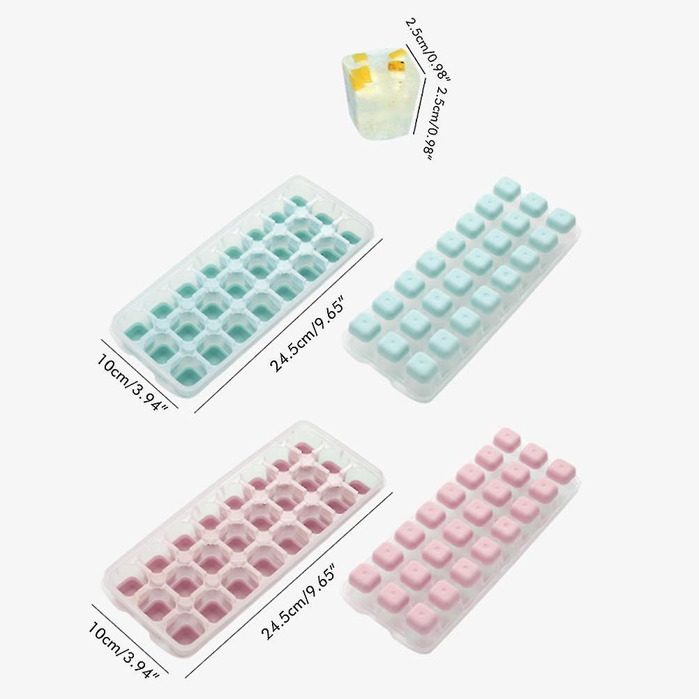 24 Grid Ice Cube Tray with Lid Covered Ice Cube Trays No Spill Ice Cube Cube Box Silicone Ice Cube Maker Tray