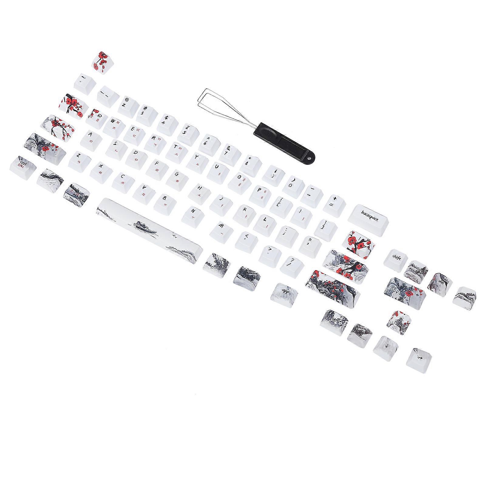Keycaps PBT 5Sided Sublimation 71 Keys Keyboard Caps for Mechanical Optical Keyboards(English Korean )