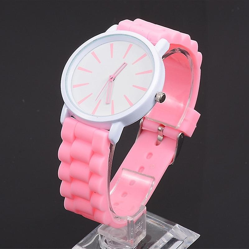 Simple Style Round Dial Jelly Silicone Strap Quartz Watch