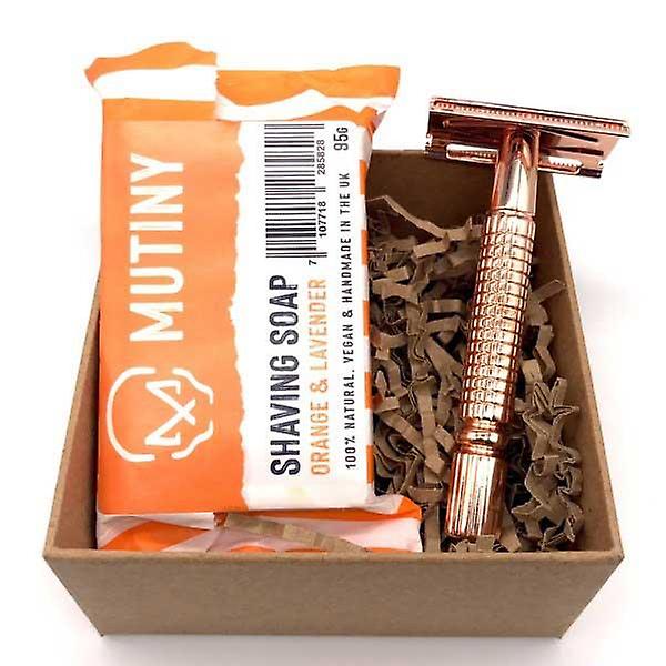 Rose Gold Safety Razor Mini Set - Orange & Lavender