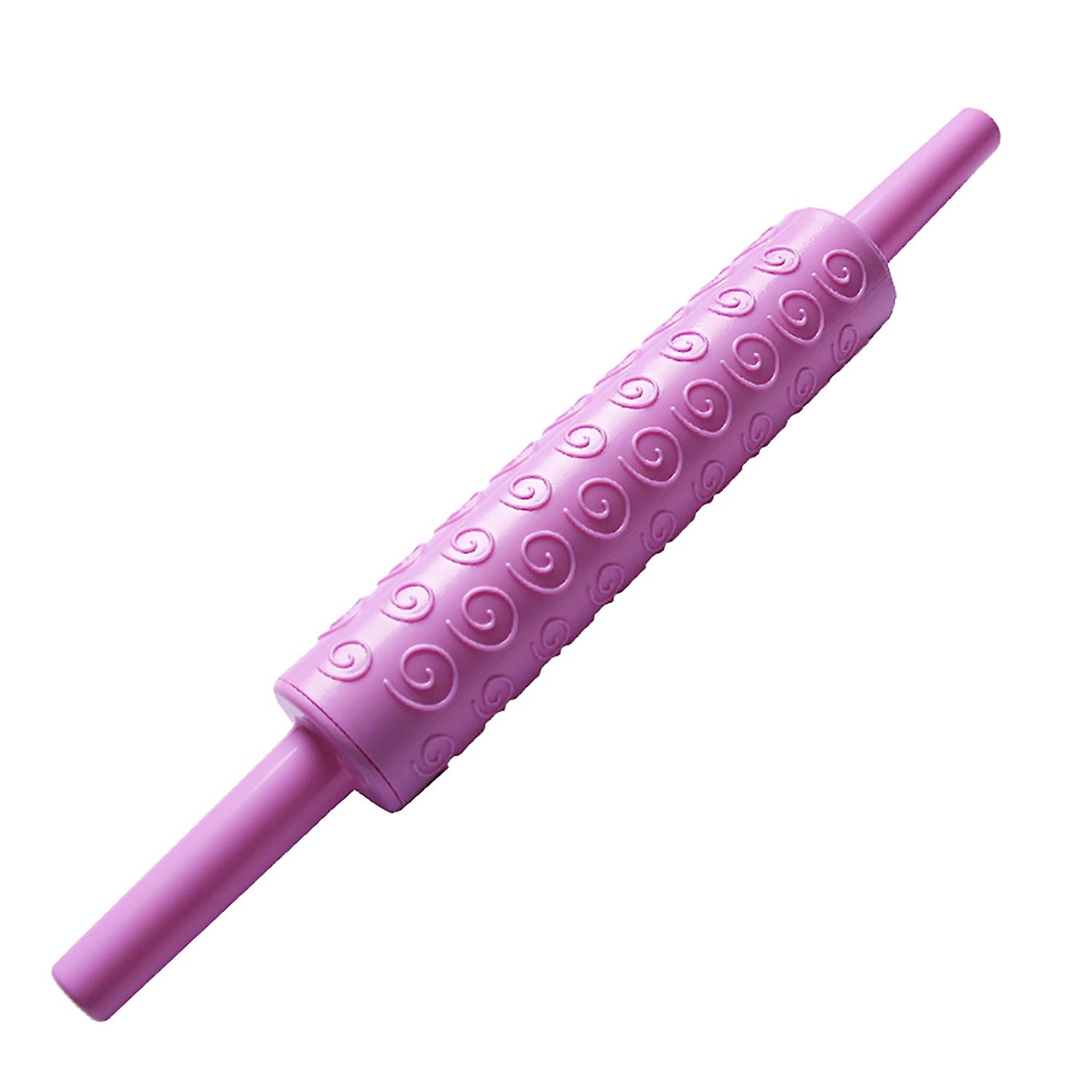 OuZhan Rolling Pin Odorless Easy to Use Plastic Flower Heart Embossing Rolling Pin for Kitchen