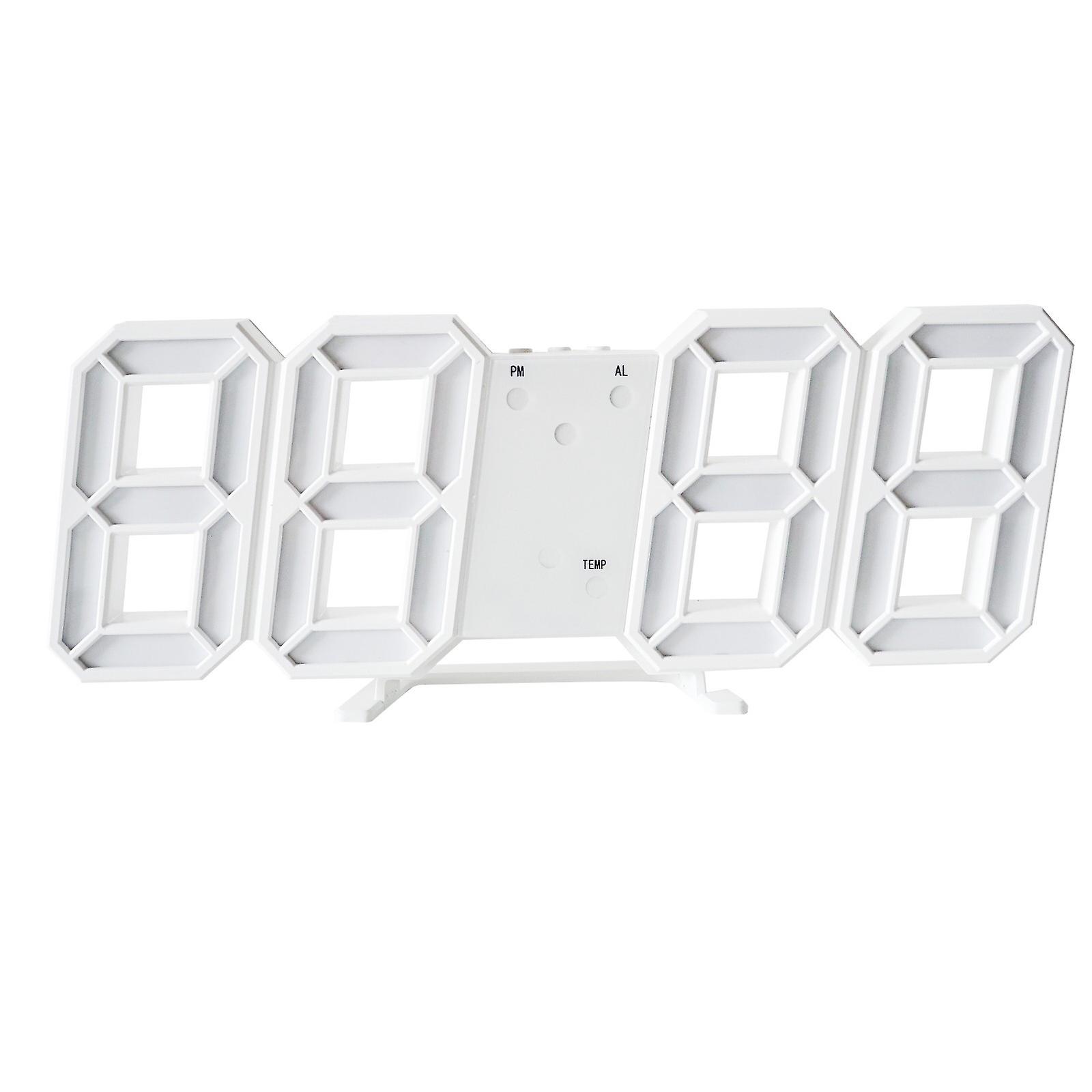 Multifunctional 3D Digital Wall Alarm Snooze Function LED Display 12h/24h