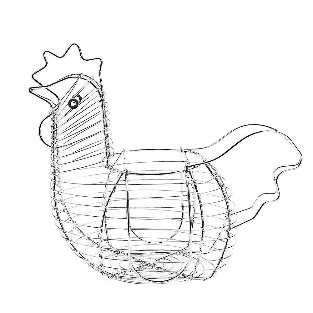 Chicken Egg Holder Wire Egg Basket Hen Shaped Kitchen Storage Basket