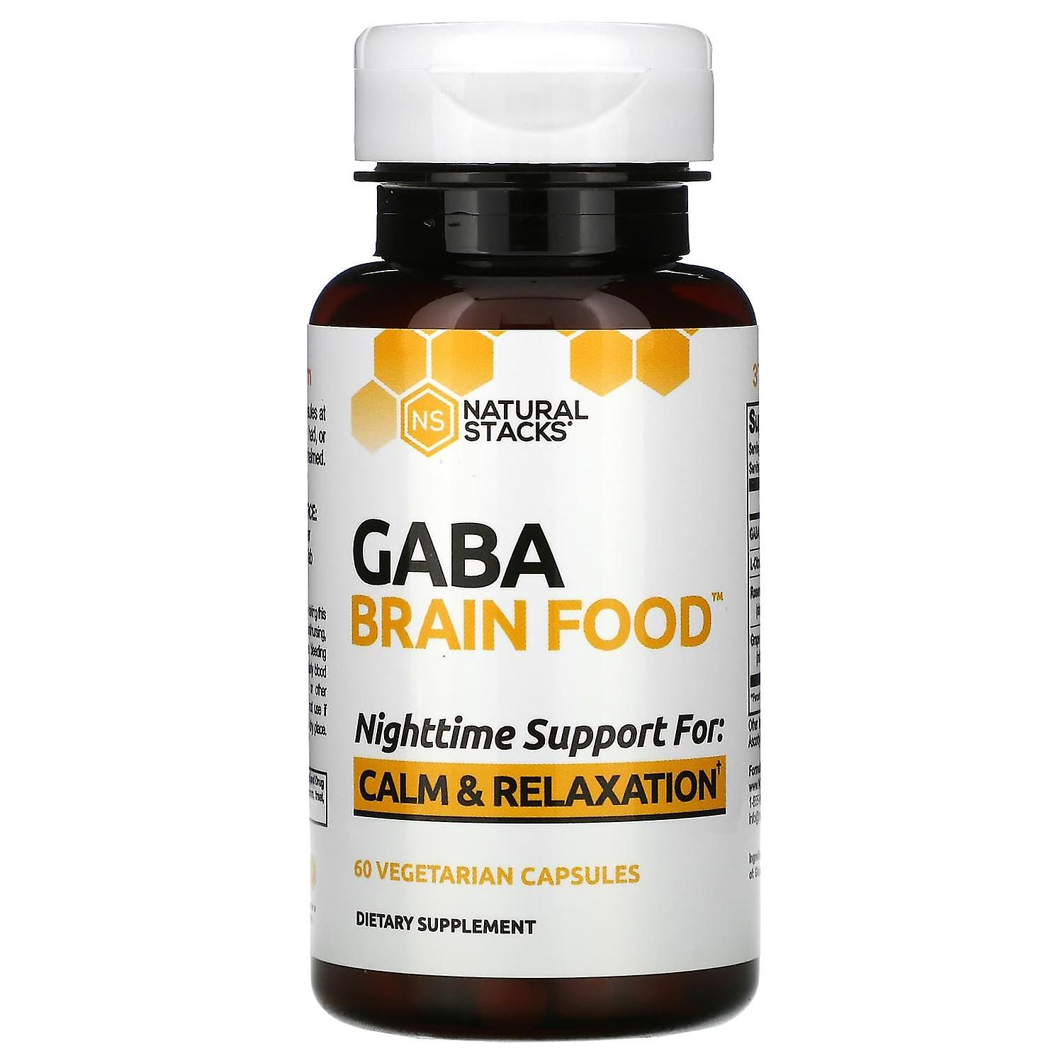 Natural Stacks, Gaba Brain Food, 60 Vegetarian Capsules