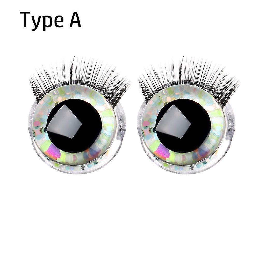 20mm دمية رمش العين اكسسوارات 3D مختلطة اللون سلامة لعبة عيون مع رمش صينية + غسالة لأميجورومي الكروشيه الحيوانات المحشوة