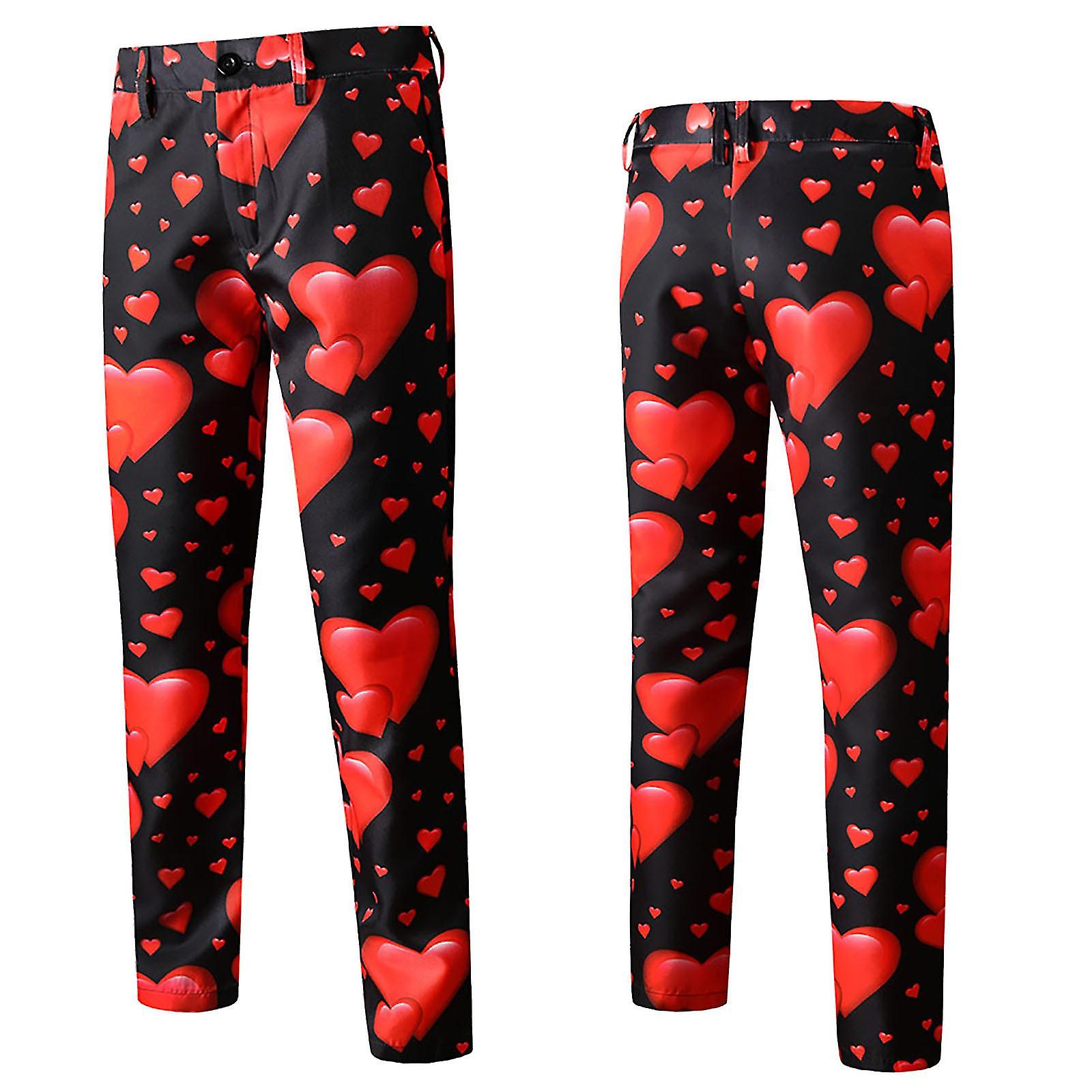 Férfi és téli divat alkalmi Valentin-napi nyomdai öltönynadrág