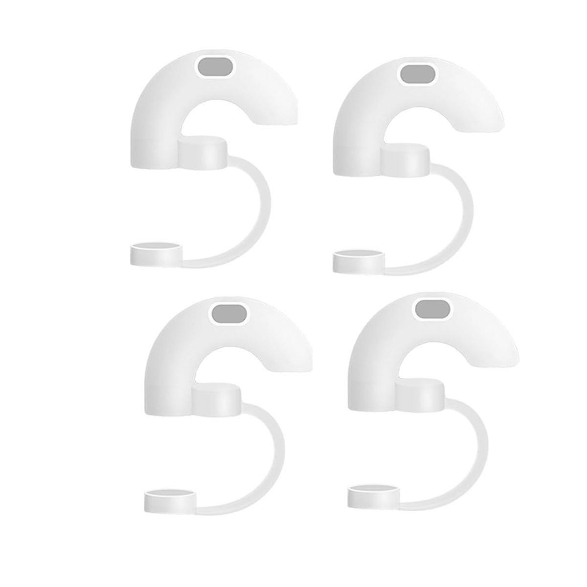 4PCS Anti-Wrinkle Straw Topper Compatible for Tumbler,Reusable Silicone Straw Stopper with Cover,Sideways Suck