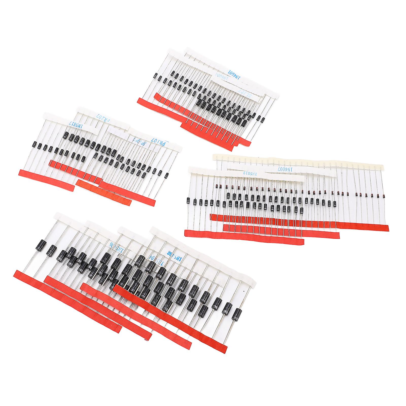 200PCS Rectifier Diode Assorted Kit Semiconductor Low Noise High Stable Rectifier Diode for Electrical