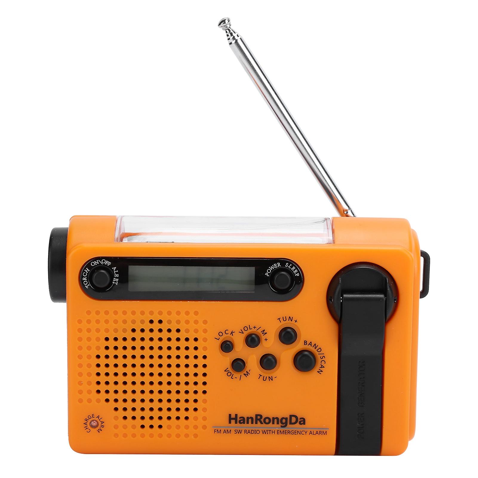 Portable Full Band Radio Solar Charging FM/AM Radio with Flashlight for Emergency Use