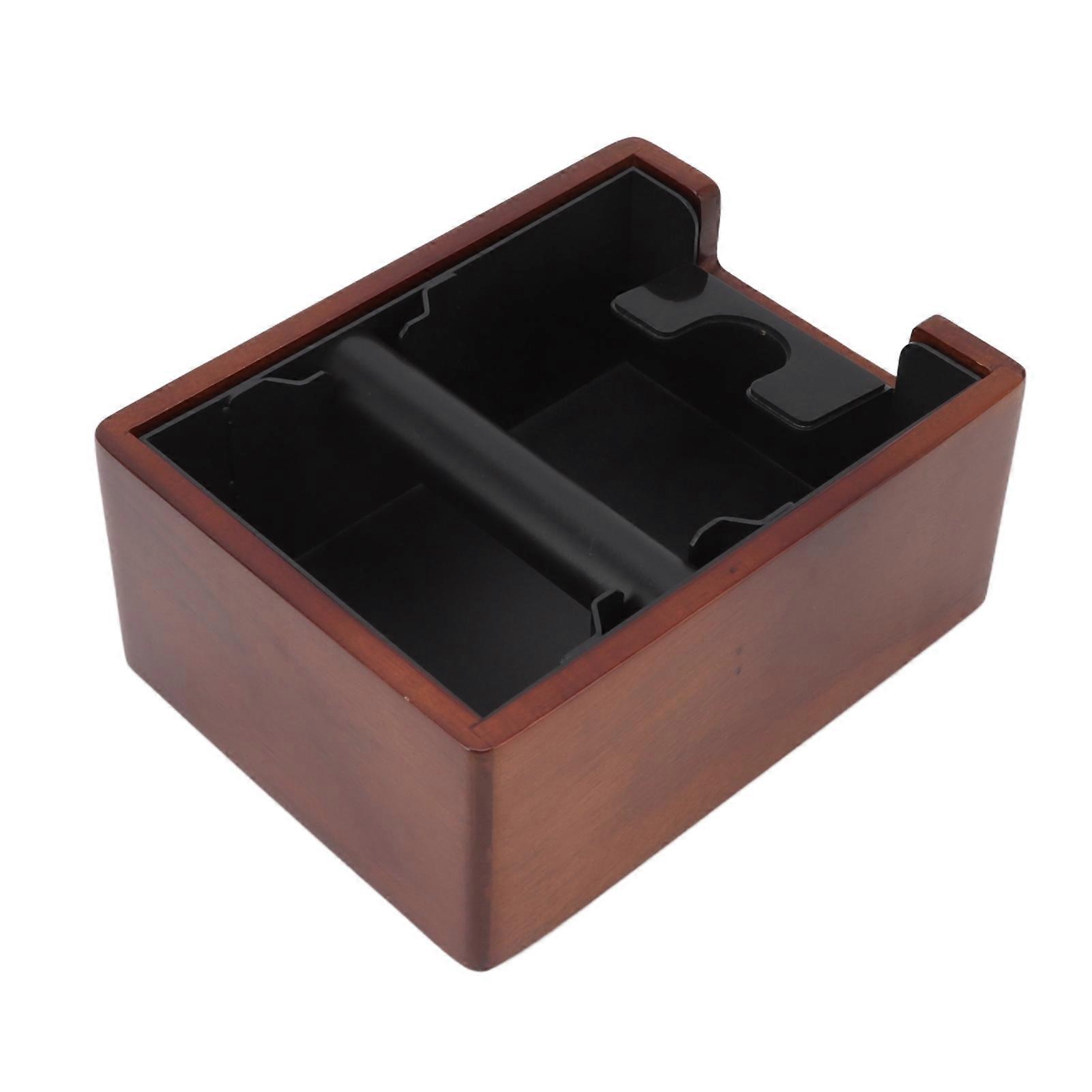 Coffee Knock Box Integrated Wood ABS Iron with Handle Holder Coffee Grounds Bucket for Home Cafe