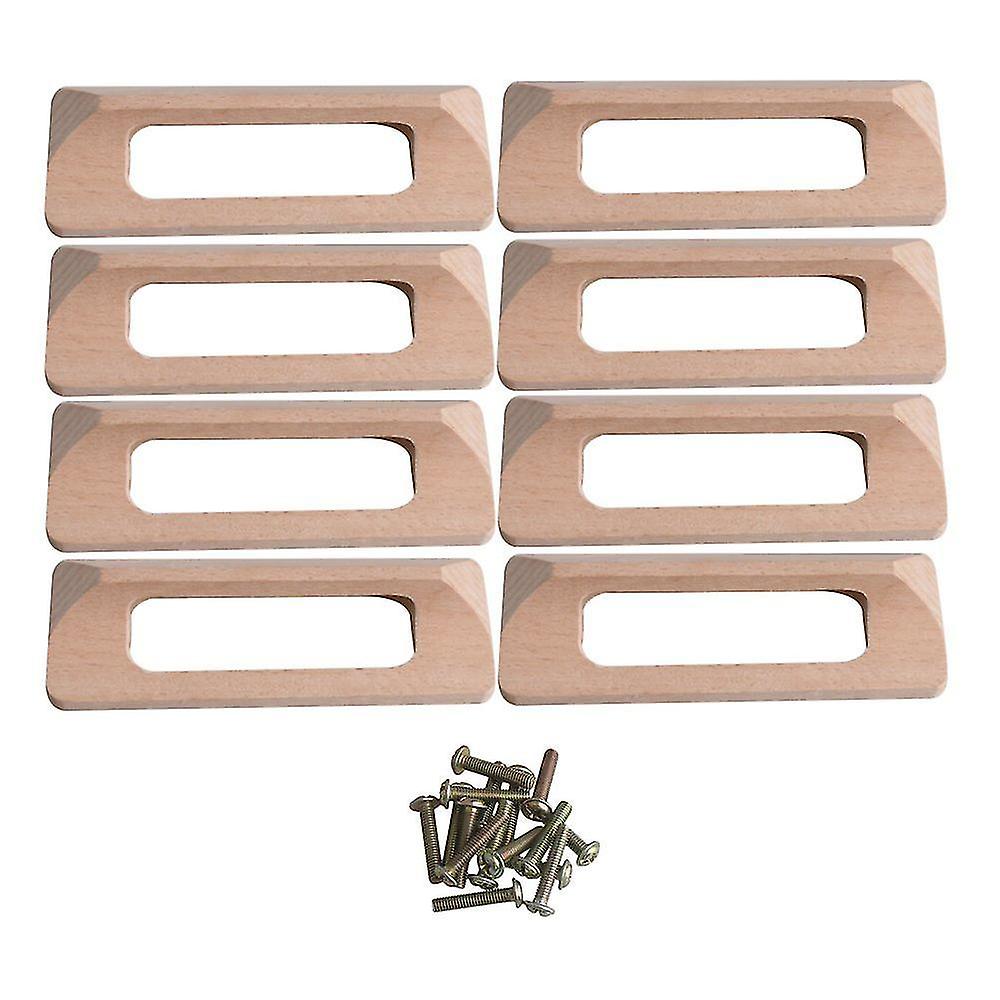 For 8pcs Beech Wooden Handle Screws for Cabinet Drawer Wardrobe WS2903