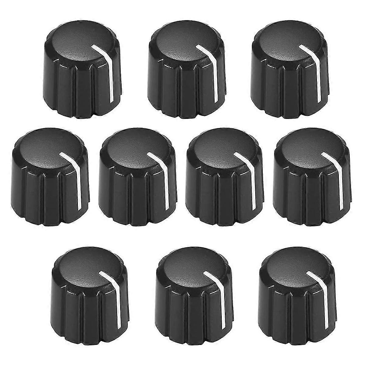 10 stk. potensiometerkontrollknapper for elektrisk gitar, volum- og toneknapper, svart D-type 6 mm