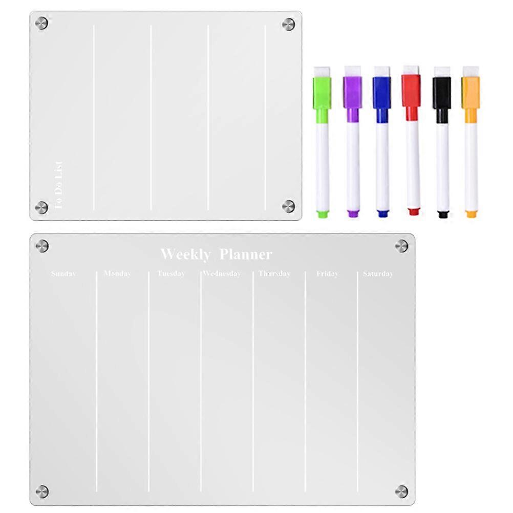 1 Set of Fridge White Board Dry Erase Board Schedule Writing Board Erasable Month Planner Board