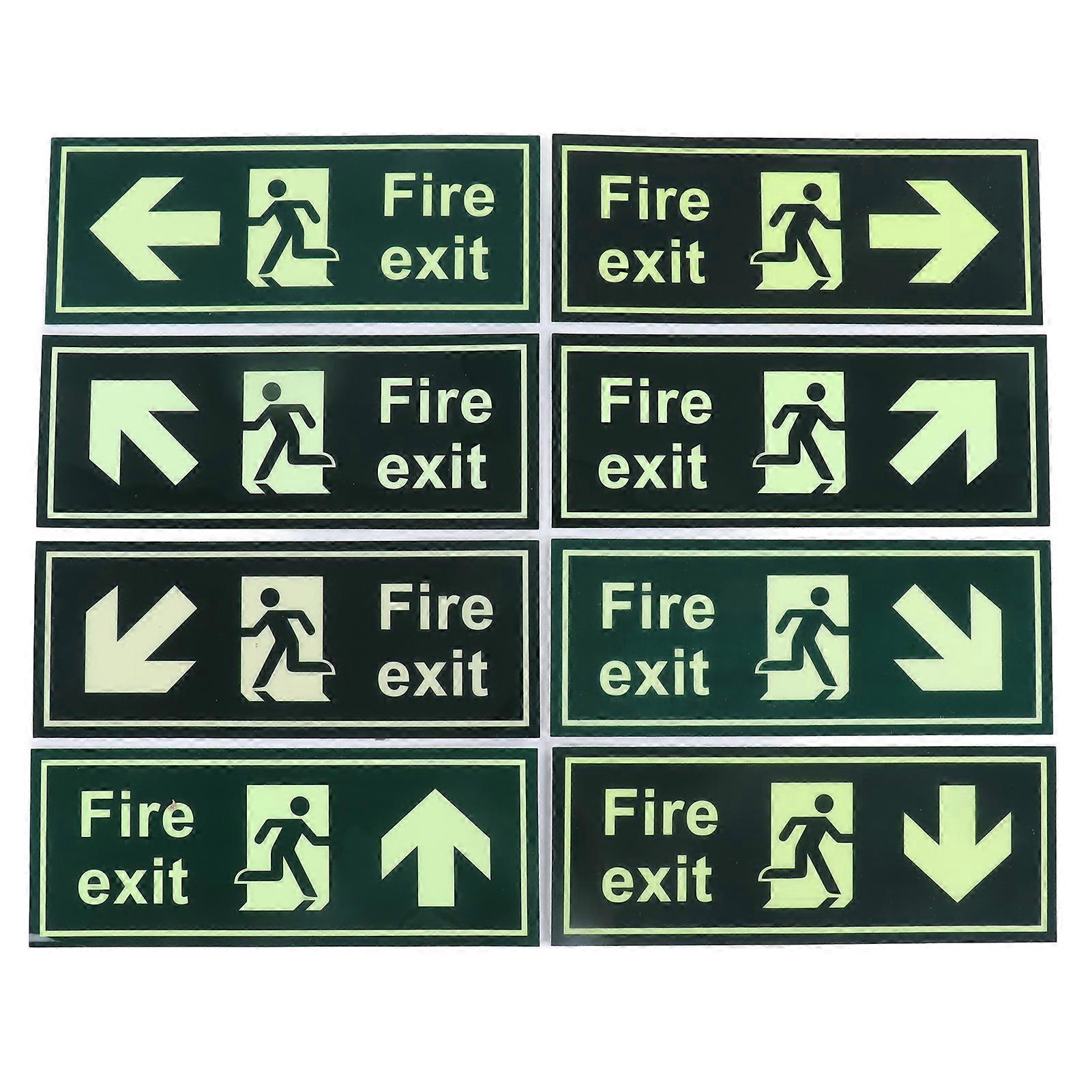 Fire Exit Sign Non Toxic Tasteless Environmentally Friendly Luminous Export Warning Signs for Supermarkets Companies Schools
