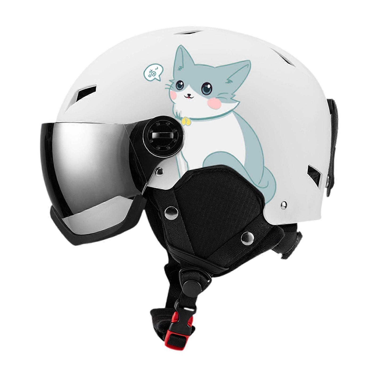 Snowboard Kask Yardımcı Programı Açık Kayak Kayakçı S BEYAZ için Taşıması Kolay Spor Vizörü