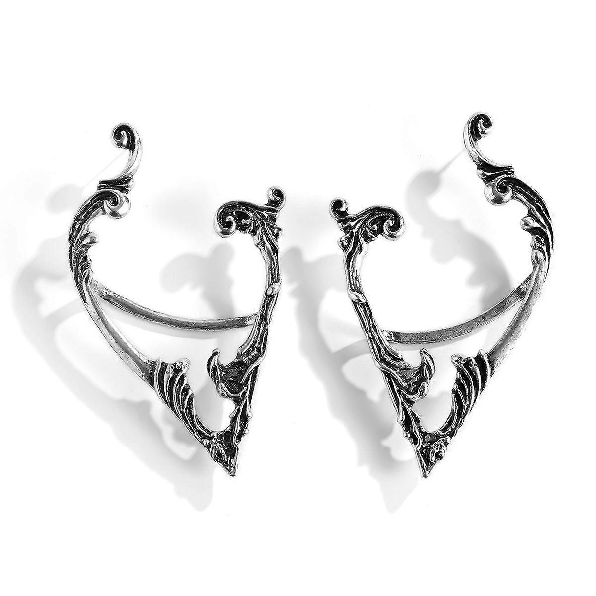 Irregular Dark Style Distressed Auricle Elf Ear Hanging Three-dimensional Style Earrings