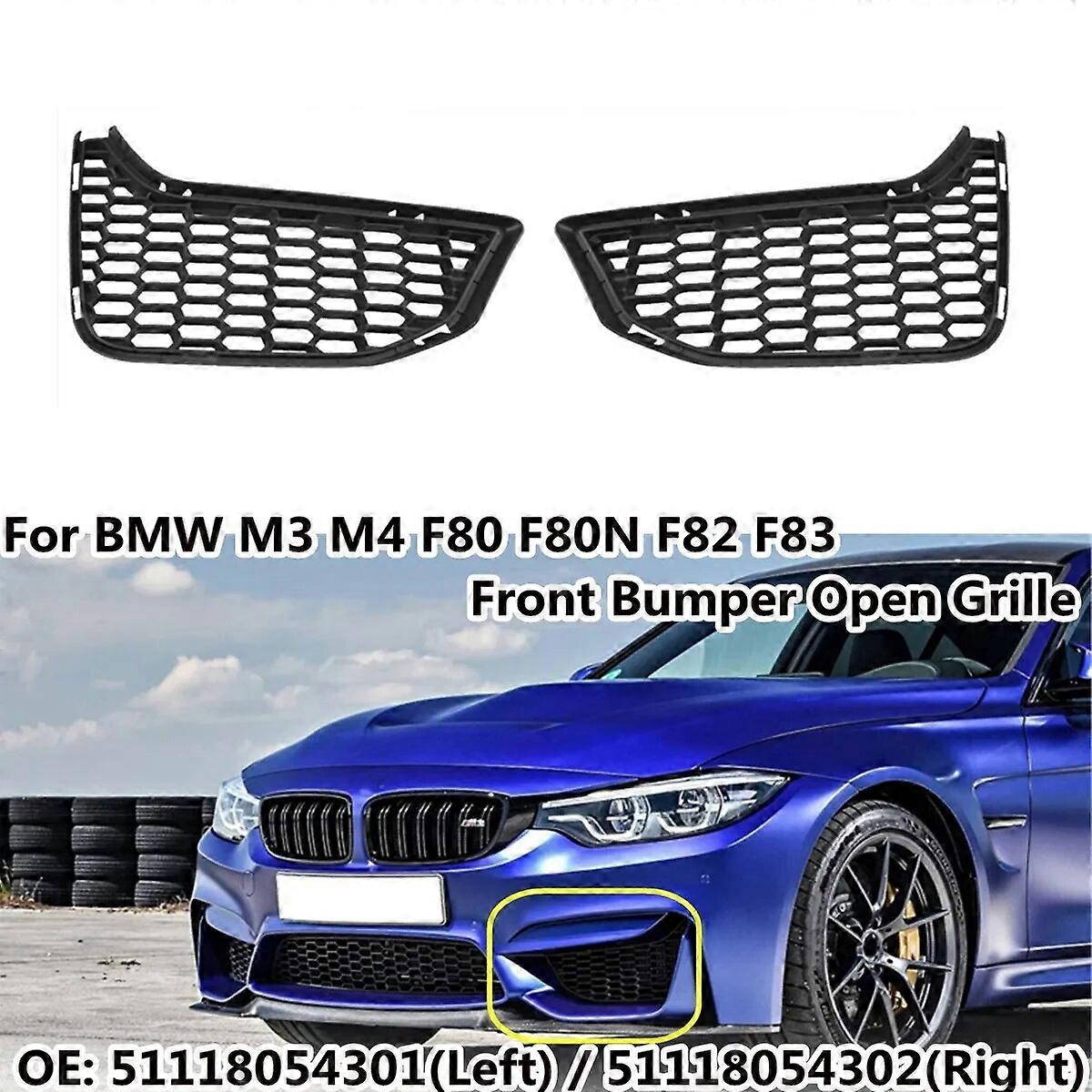 RM-CAR FRONT BUMPER LOWER GRILL COVER Honeycomb FOR BMW 3 4 SERIES M3 M4 F80 F82 F83 2012-2018 Fog Light Grille 51118054301