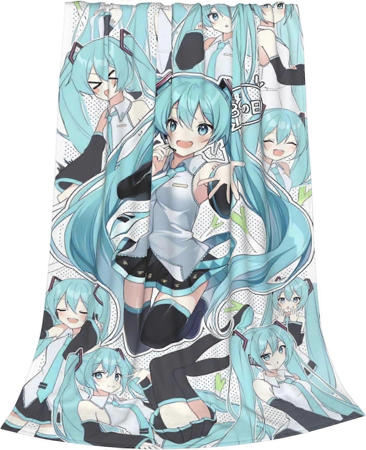 Hatsune Miku animation character blanket flannel air conditioning blanket summer cool blanket towel -CT617