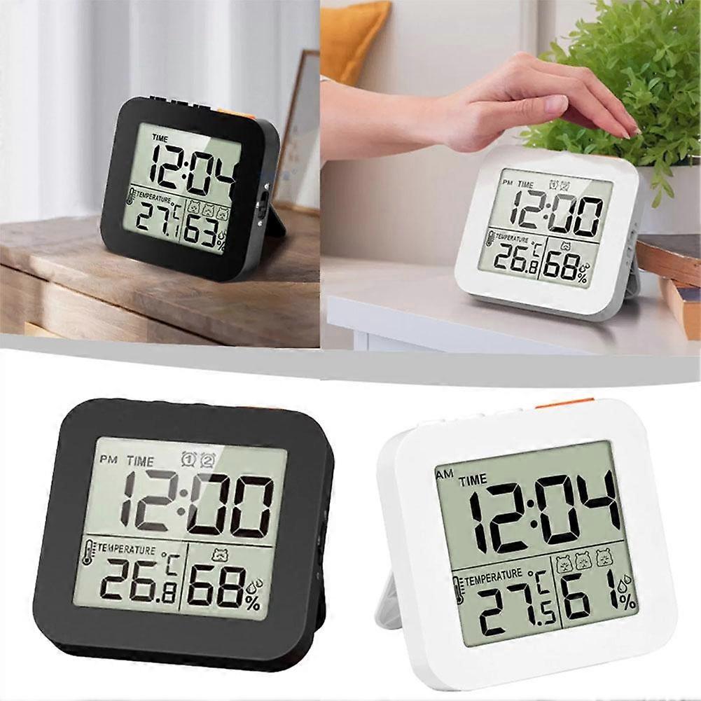 LCD Digital Clock with Alarm Thermometer Hygrometer Wall Clock Waterproof