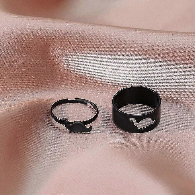 2Pcs Matching Dinosaur Rings Set Finger Knuckle Ring For Wedding