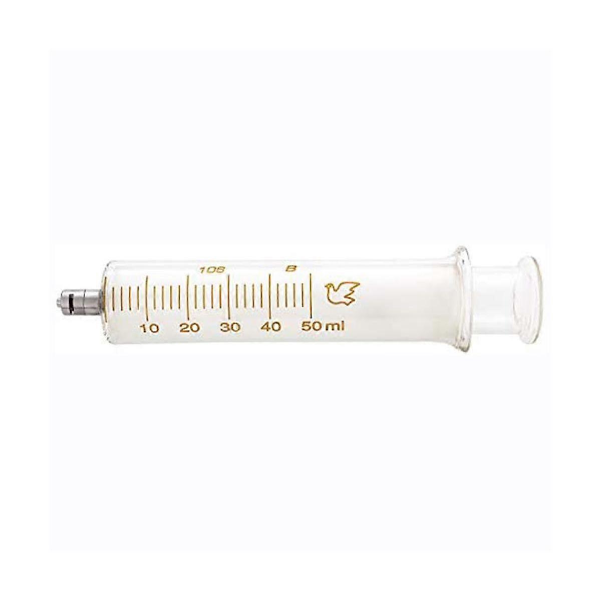 1 PCS Glass Syringe with Cap 50Cc/Ml for Lab Laboratory