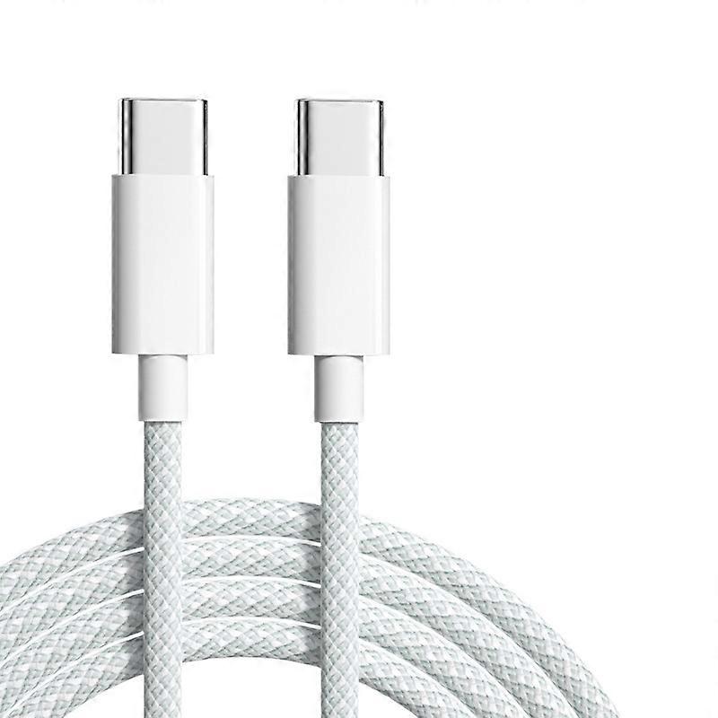 2-meter USB-C to USB-C data cable, white (2-pack)