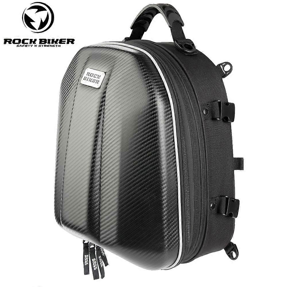 ROCK BIKER 18-24L حقيبة ذيل دراجة نارية من ألياف الكربون للماء حقيبة المقعد الخلفي للدراجات النارية حقيبة مقعد خلفي خوذة موتو حقيبة سفر حقيبة ظهر رايدر