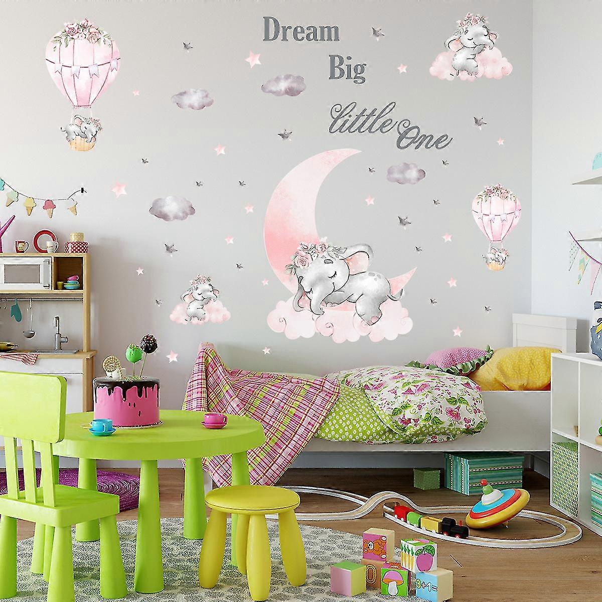 HOT Pink Baby Nursery Elephant Wall Decals Wall Decals