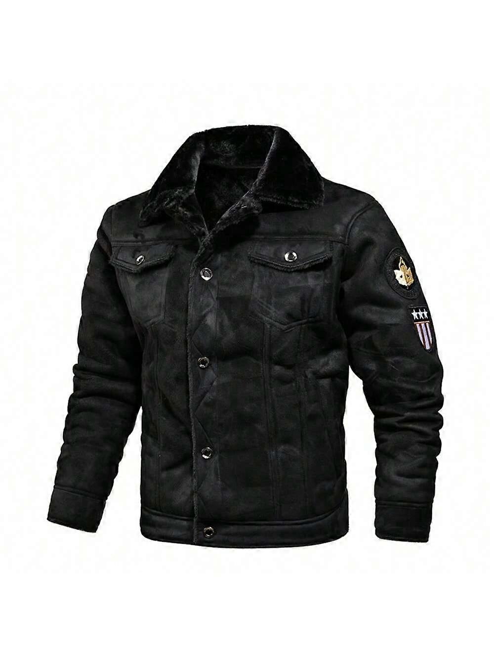 2024 الخريف والشتاء سترة جلدية جديدة سترة جلدية للرجال سترة رجالية مع سترة جلدية مقنعين من الصوف سترة رجالية