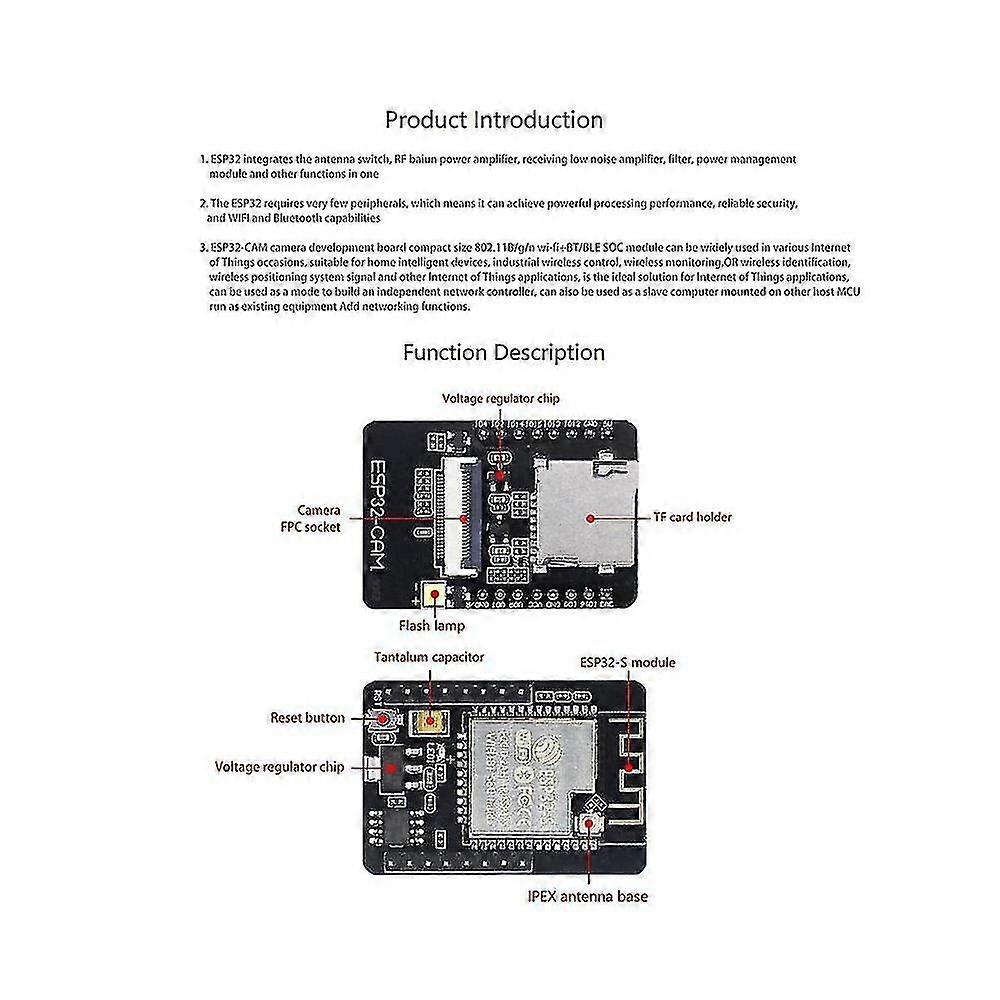 Esp32-cam Development Board 520kb+4m Psram 32mbit Wifi+bluetooth Ultra Low Powers Iot Development B